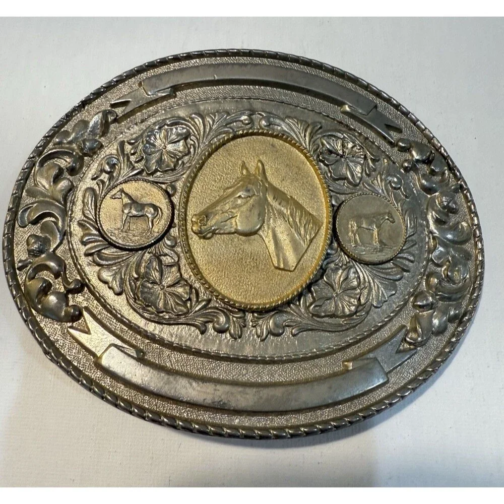 Vintage 1979 LTC Western Prod Co Belt Buckle Bronco Rodeo Horse Cowboy